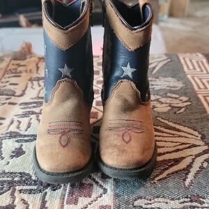 Kids' Starry Western Boots - Brown and Blue